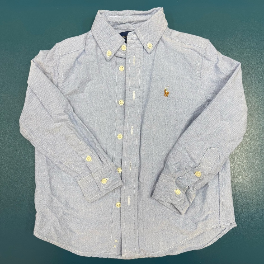 Kids Blue Button-Down Ralph Lauren Polo Shirt